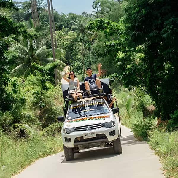 koh samui jeep safari elephant feeding