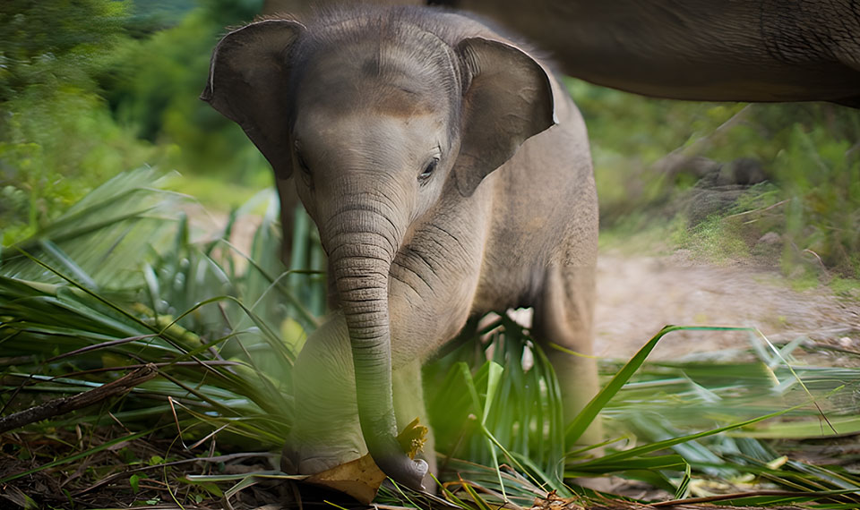 baby elephant at samui elephant haven