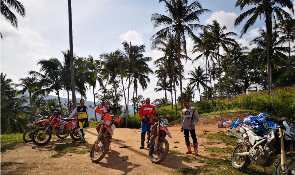 Samui Enduro Dirt Bike Adventure Tour with coconut trees